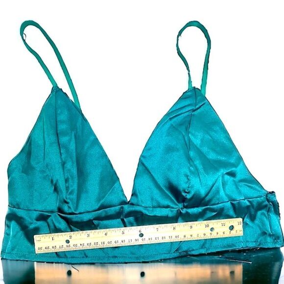 Lingerie l 2-Piece Set l Emerald Green l Lace Accent l Adjustable Straps l M New - Picture 5 of 9